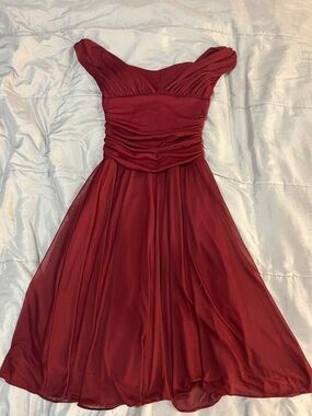 Juno Collection Women's Burgundy Off-Shoulder Whimsy Goth dress